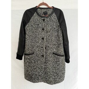 Club Monaco Black and Gray Leather Jacket